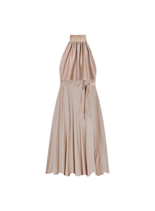Midi Wrap Dress Rose Beige