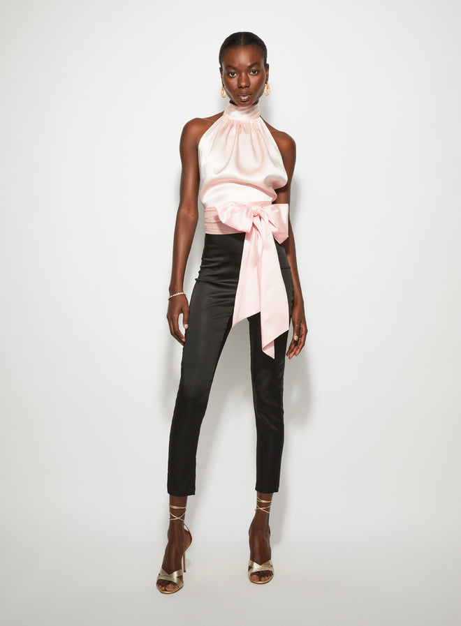 Classic Top With Taffeta Bow Pink