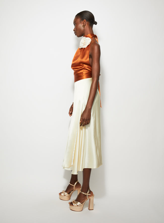 Classic Top with Corsage Terracotta