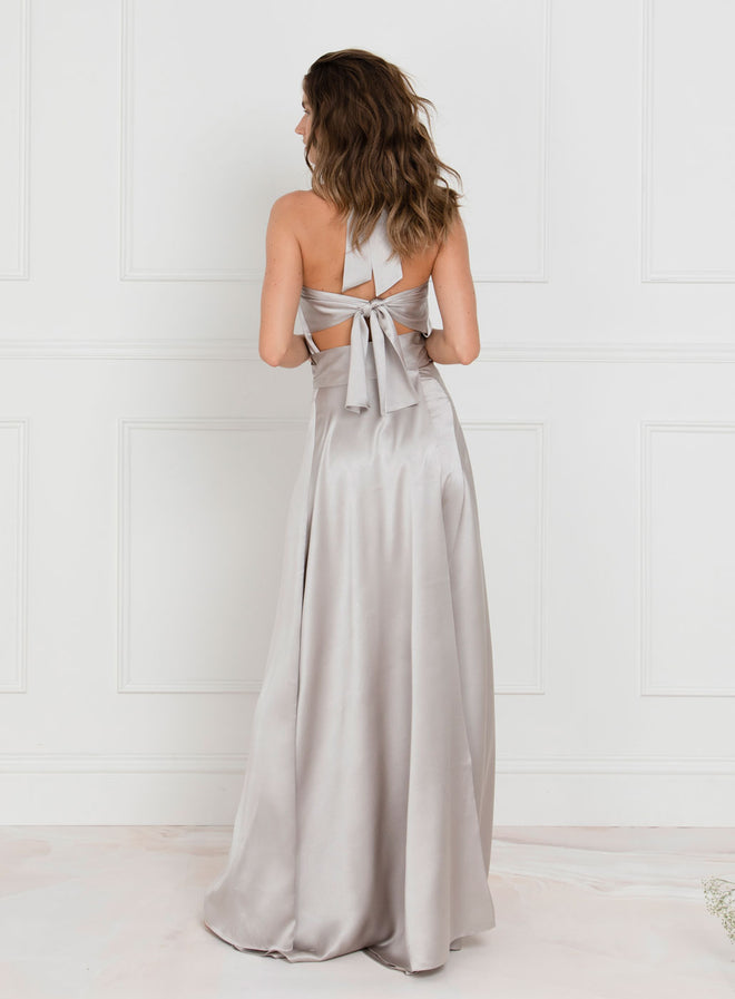 The Maxi Wrap Skirt Silver Musk