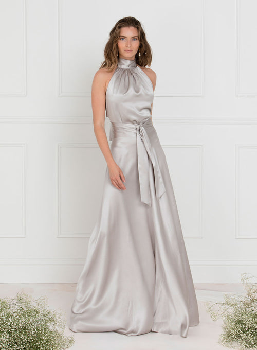The Maxi Wrap Skirt Silver Musk