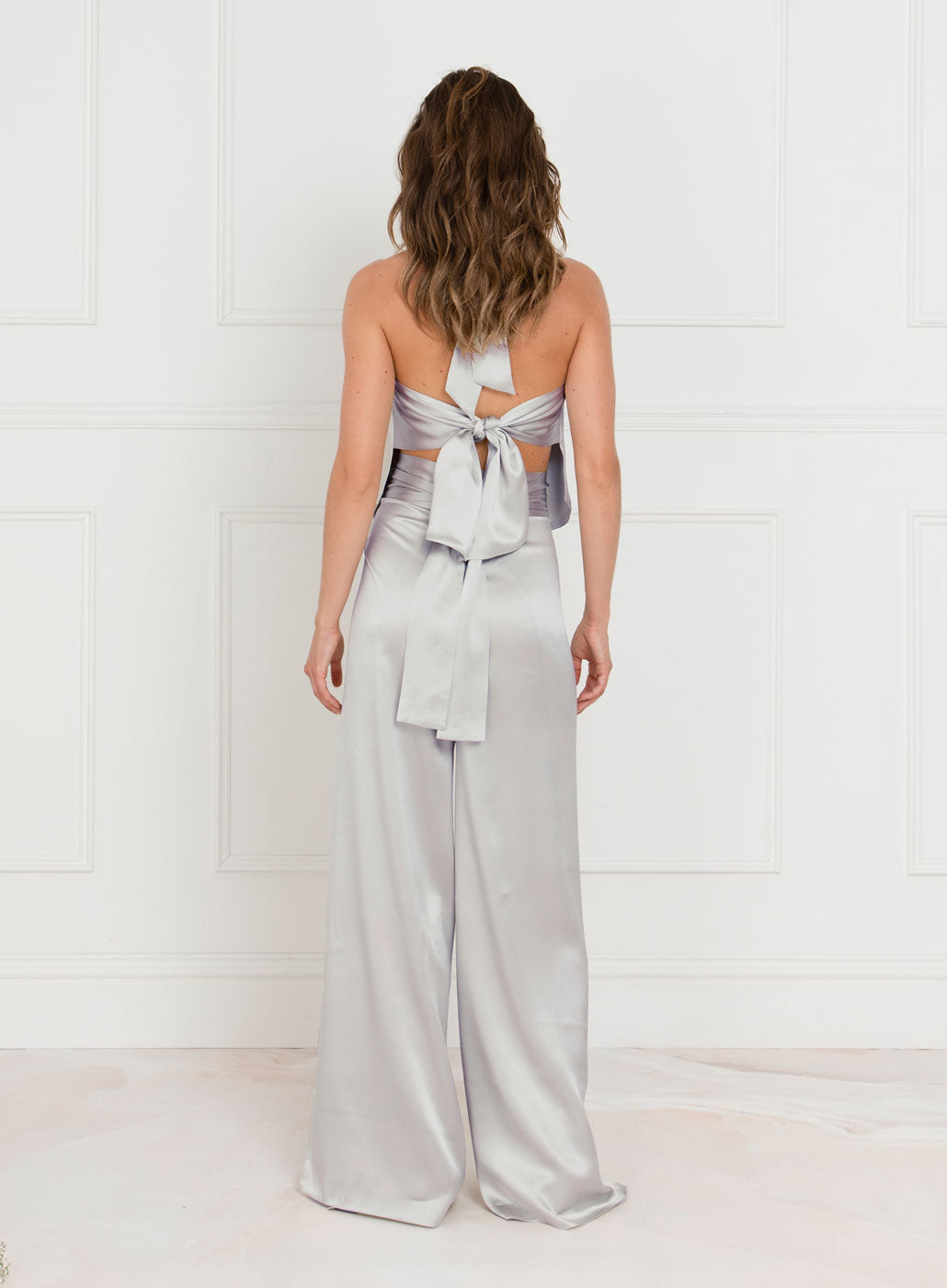 Silver grey best sale palazzo pants