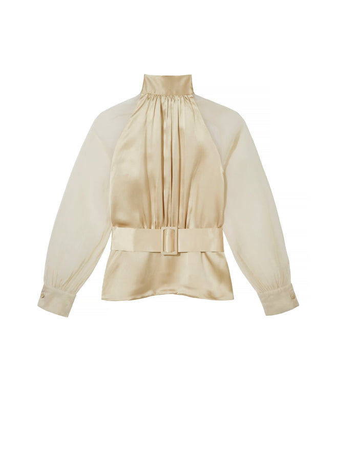 Covered Belted Top Champagne